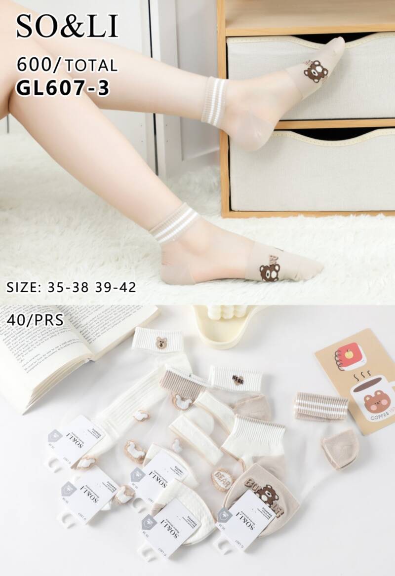 Skarpety damskie Roz 35-42, Mix kolor Paczka 40 szt